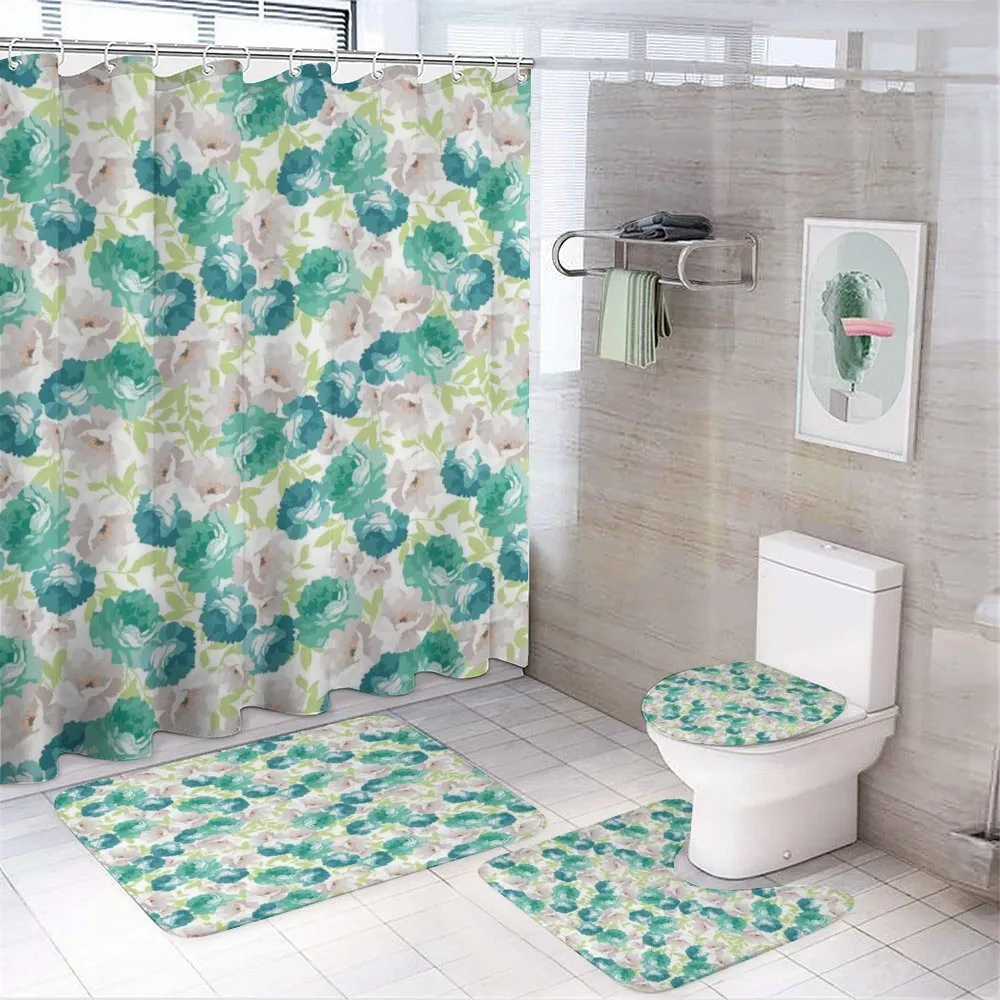 Flora Pattern with Rose — 4-Piece Bathroom Set preview