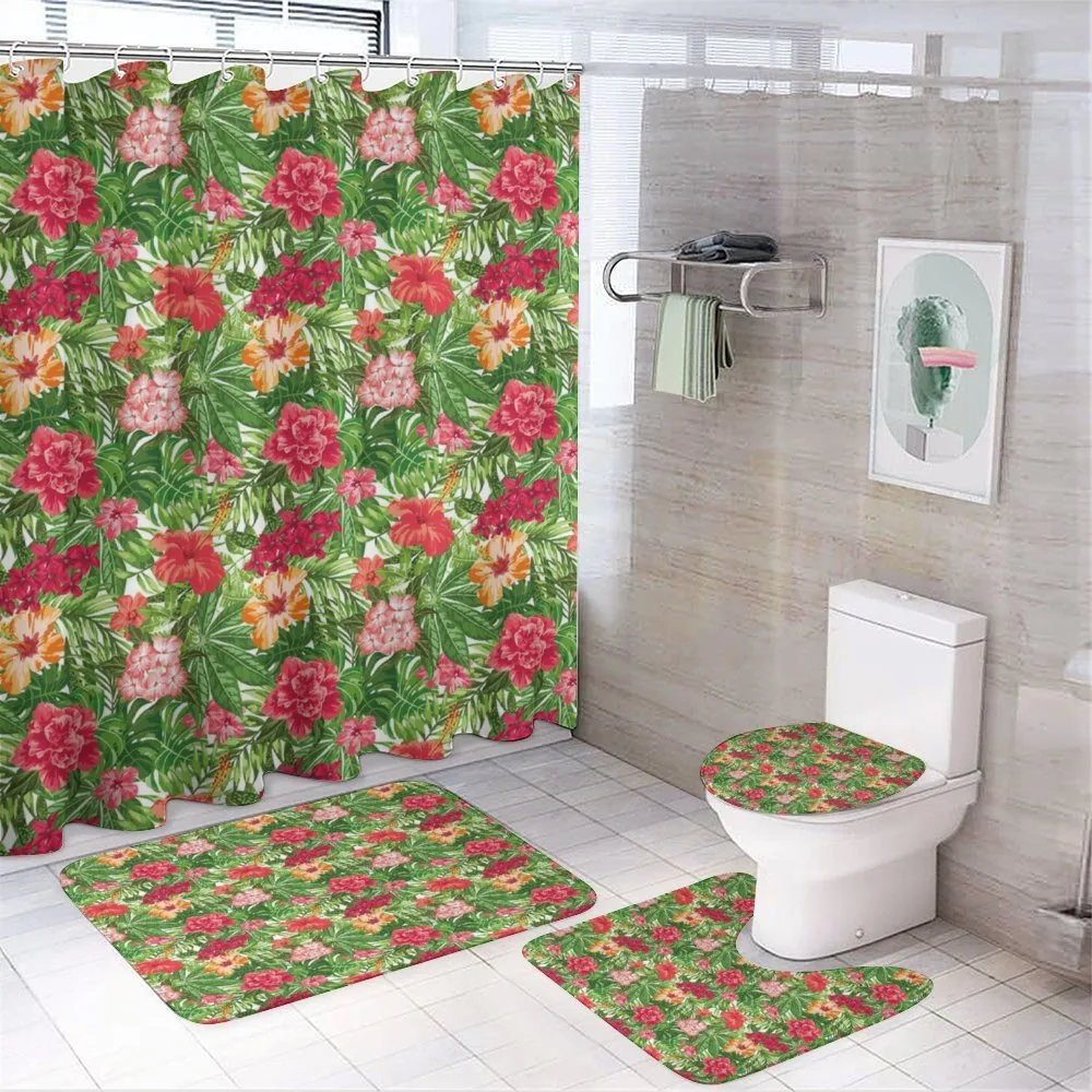 Hawaii Plumeria Hibiscus — 4-Piece Bathroom Set preview