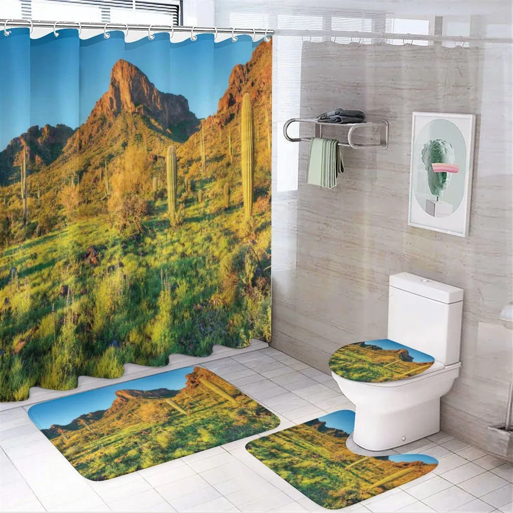 Picacho Peak and Sun — 4-Piece Bathroom Set preview