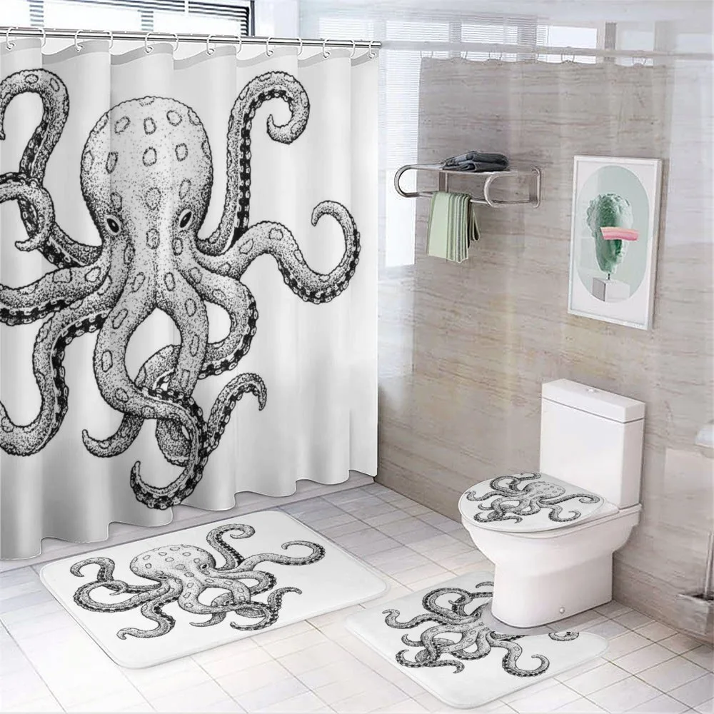 Sea Animal Artwork — 4-Piece Bathroom Set preview