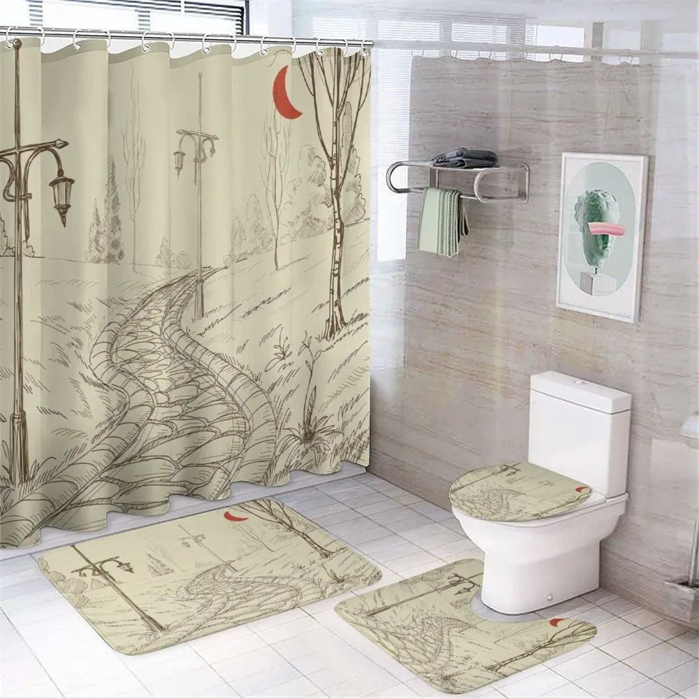 Sketchy Park Alley — 4-Piece Bathroom Set preview