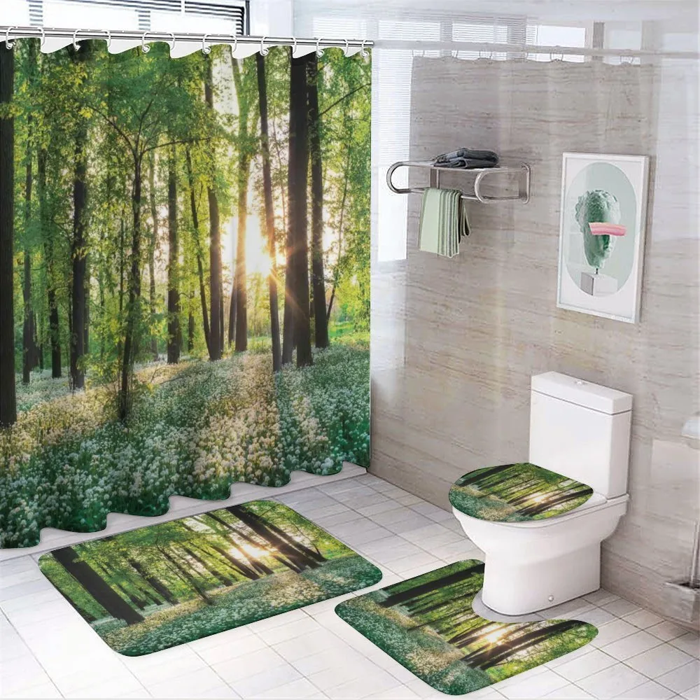 Sunny Forest Blossoms — 4-Piece Bathroom Set preview