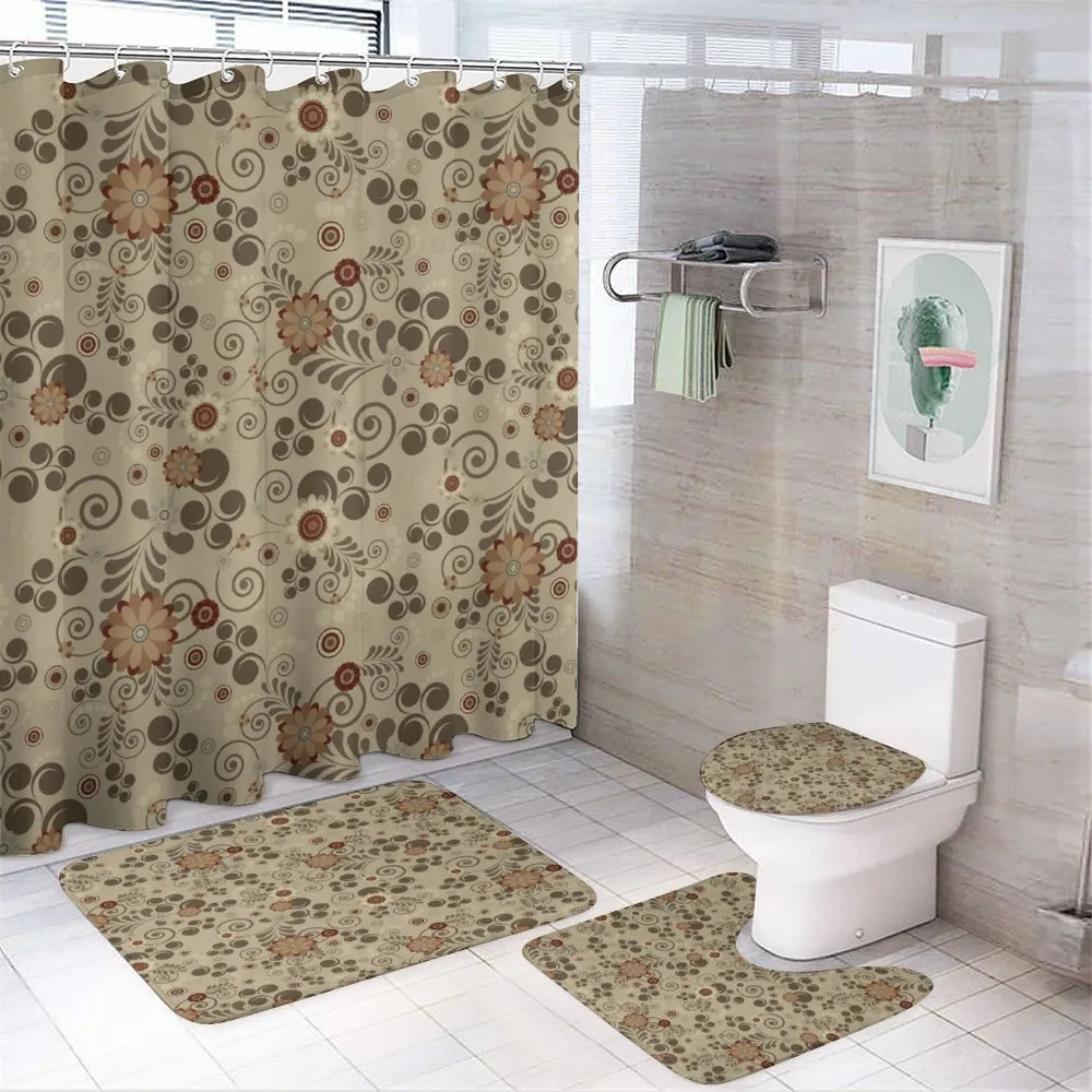 Swirls Curves and Dots — 4-Piece Bathroom Set preview