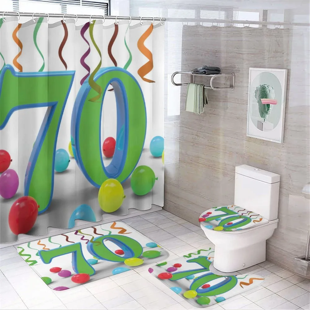 Balloons and Curls — 4-Piece Bathroom Set preview