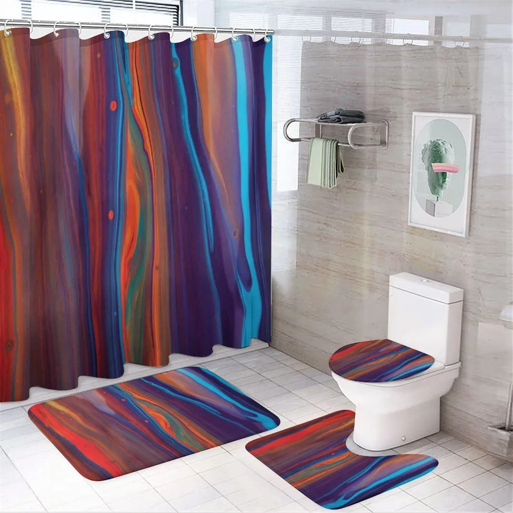 Close up of Oil Painting 4-Piece Bathroom Set product video