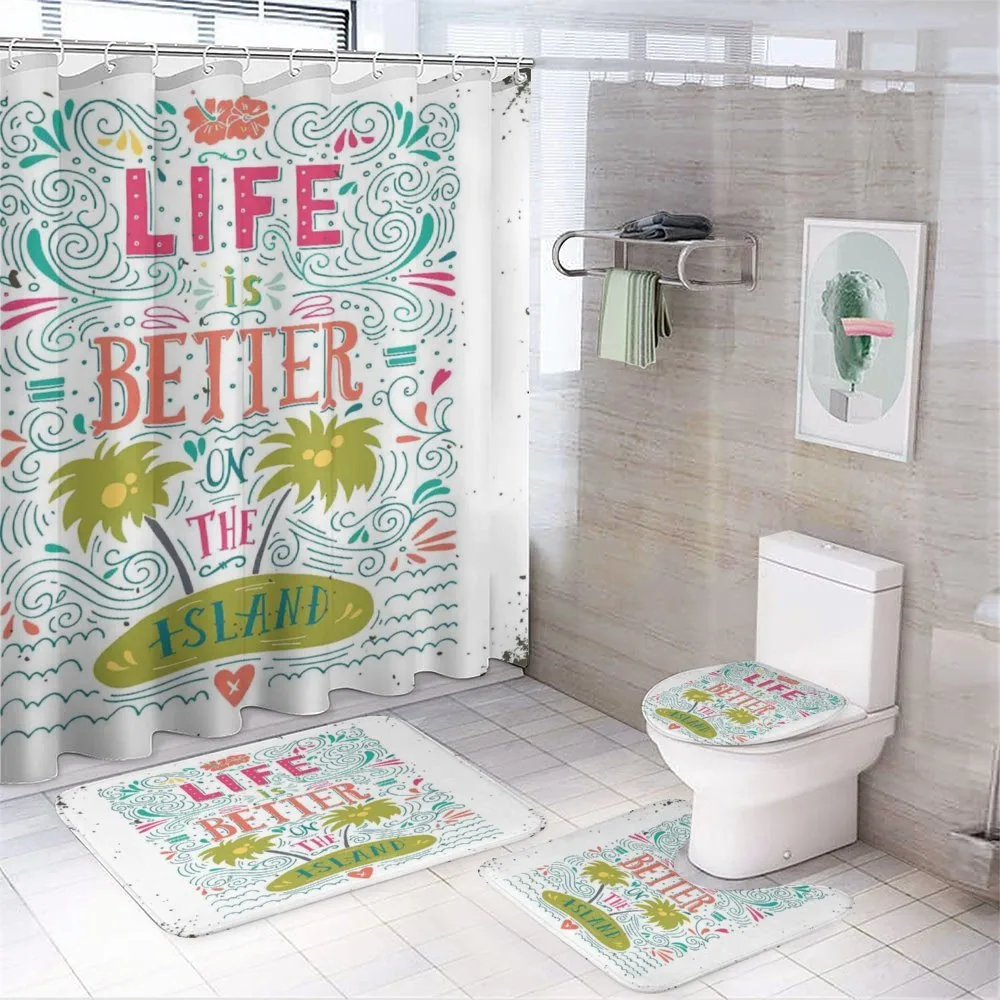 Doodle Floral Island — 4-Piece Bathroom Set preview