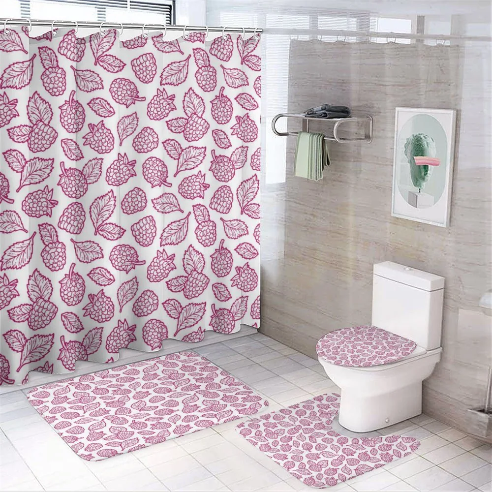 Doodle Style Raspberry — 4-Piece Bathroom Set preview
