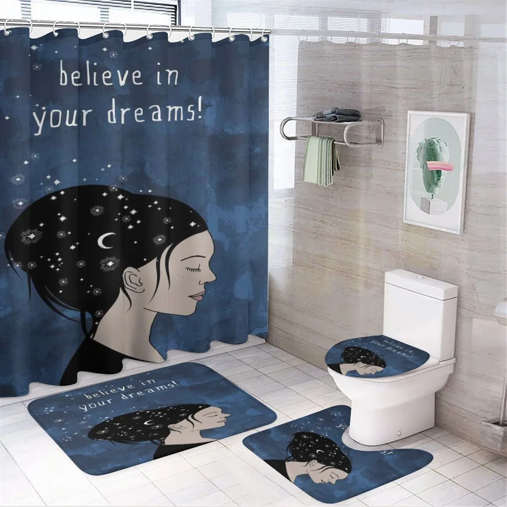 Dreamy Girl Words — 4-Piece Bathroom Set preview