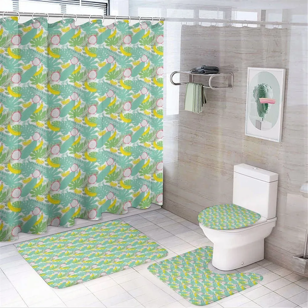 Monstera Banana Leaves — 4-Piece Bathroom Set preview