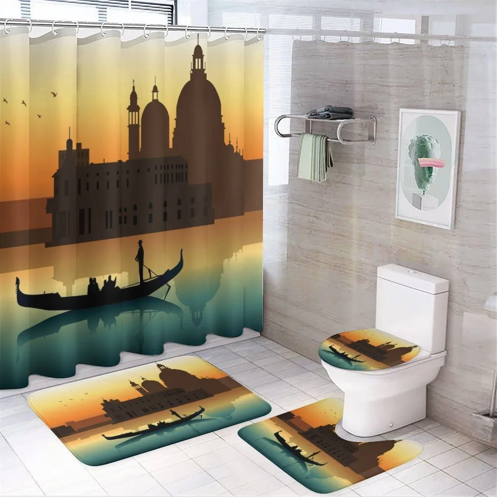 People in Gondolas — 4-Piece Bathroom Set preview