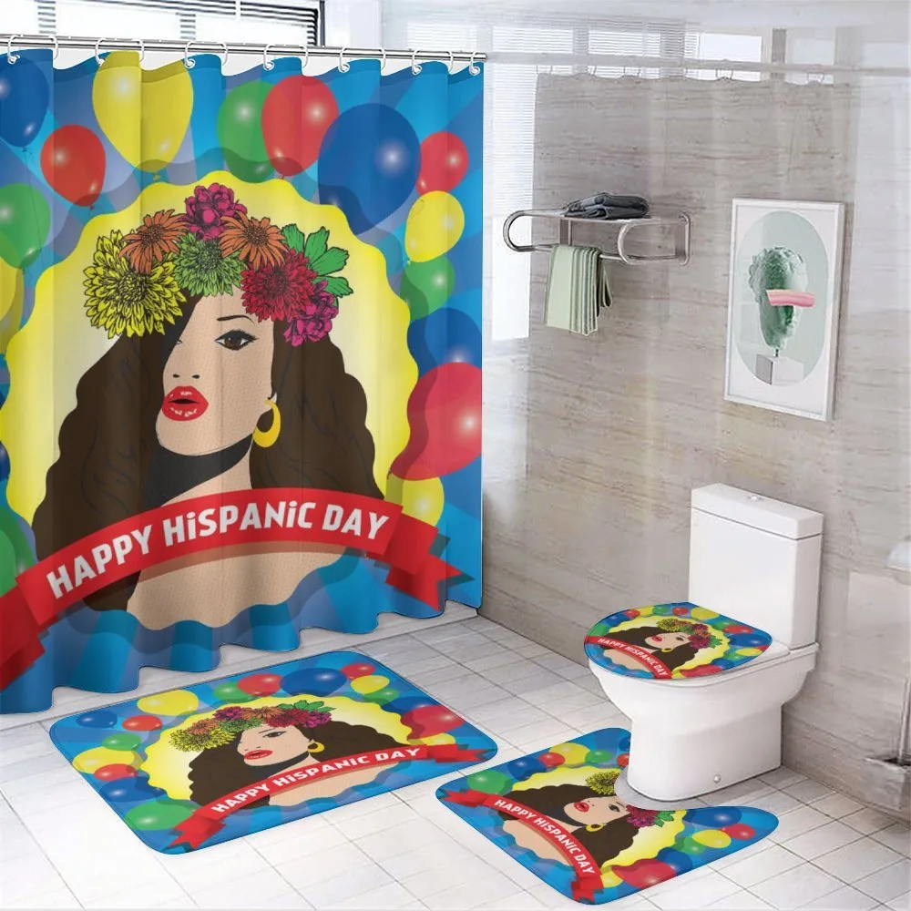 Pop Art Girl and Balloons 4-Piece Bathroom Set product video