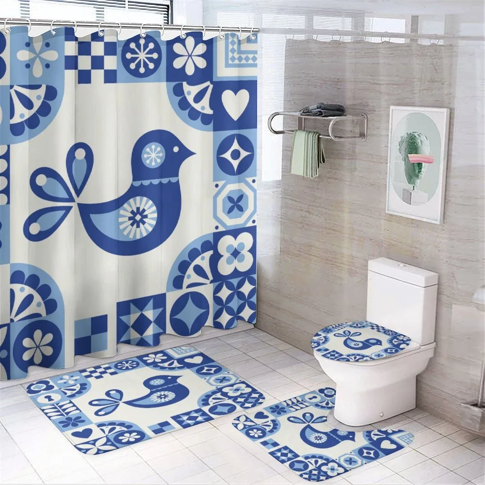 Azulejo with Bird — 4-Piece Bathroom Set preview