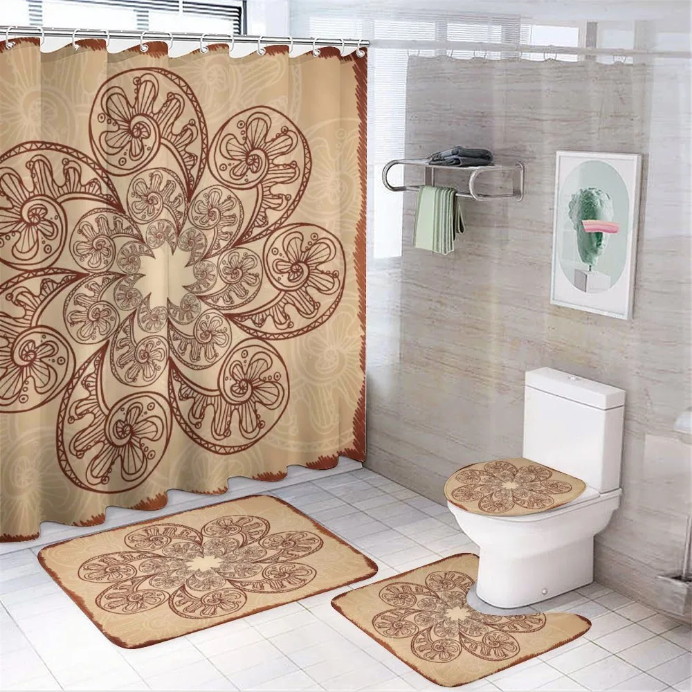 Circles Zentangle — 4-Piece Bathroom Set preview