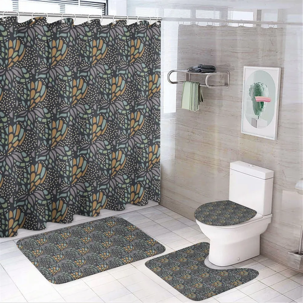 Dots and Flourish Shapes — 4-Piece Bathroom Set preview