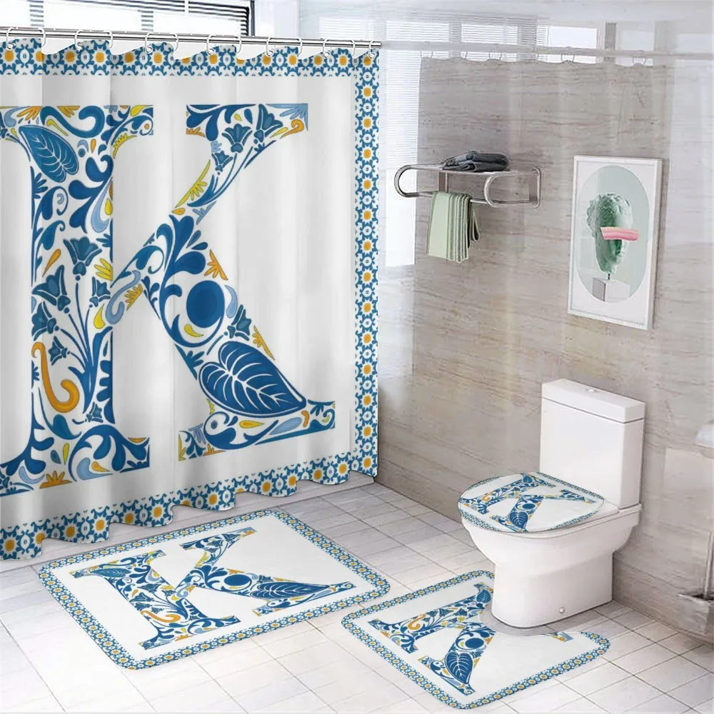 Leaves Blooms Initial — 4-Piece Bathroom Set preview