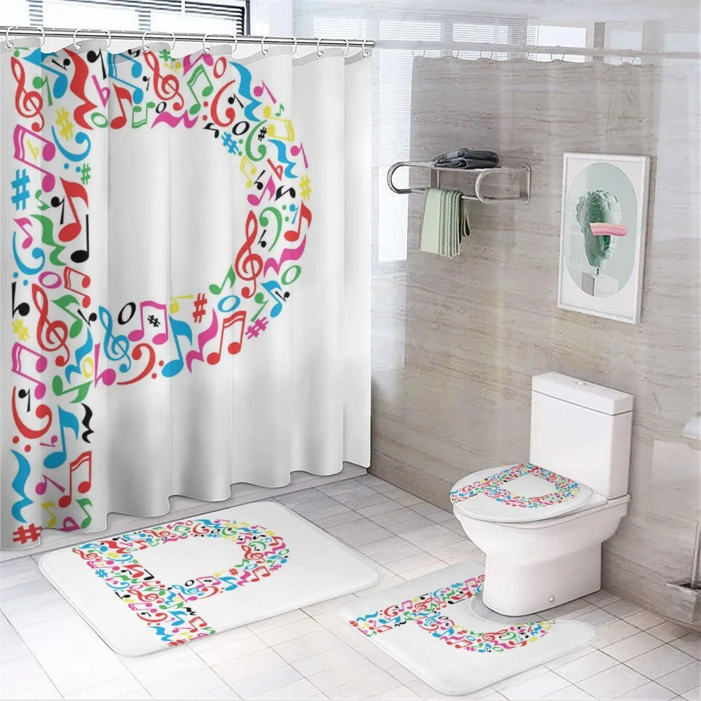 Music Notes Uppercase 4-Piece Bathroom Set product video