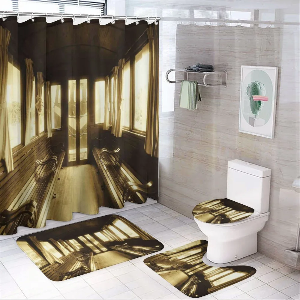 Old Vintage Train Salon — 4-Piece Bathroom Set preview