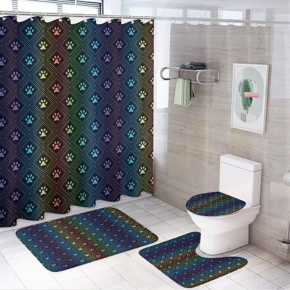 Paw Print Design — 4-Piece Bathroom Set preview