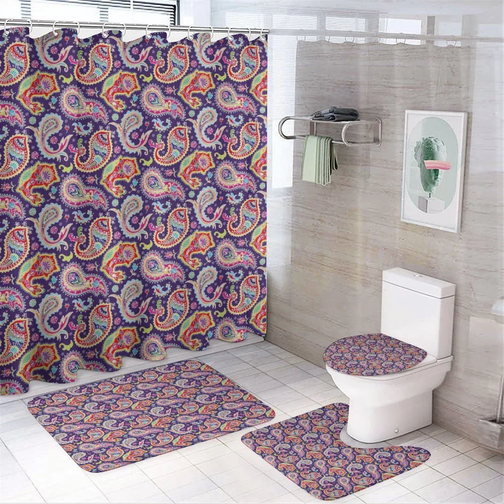 Retro Hippie Motives — 4-Piece Bathroom Set preview