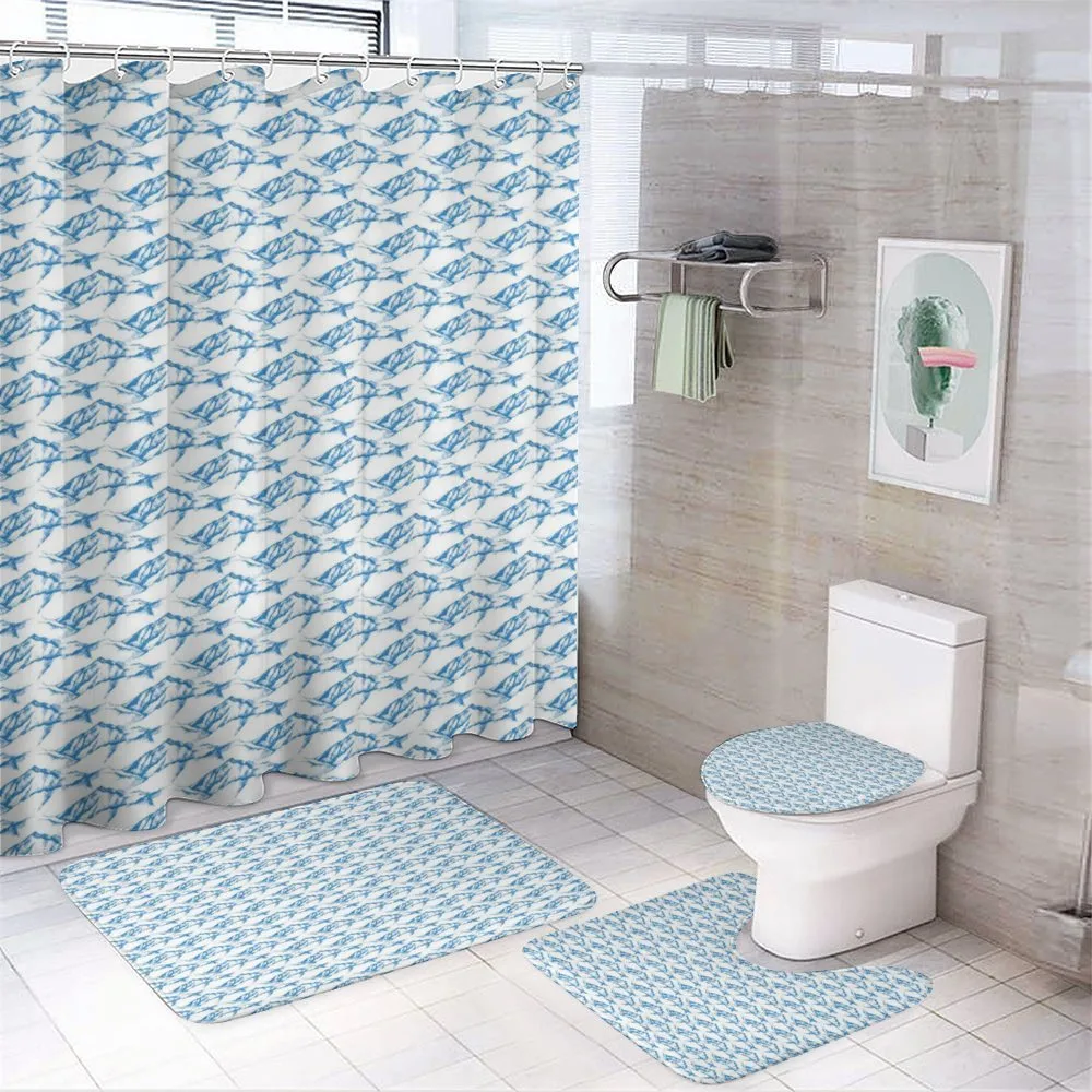 Scribbled Mountain Peaks — 4-Piece Bathroom Set preview