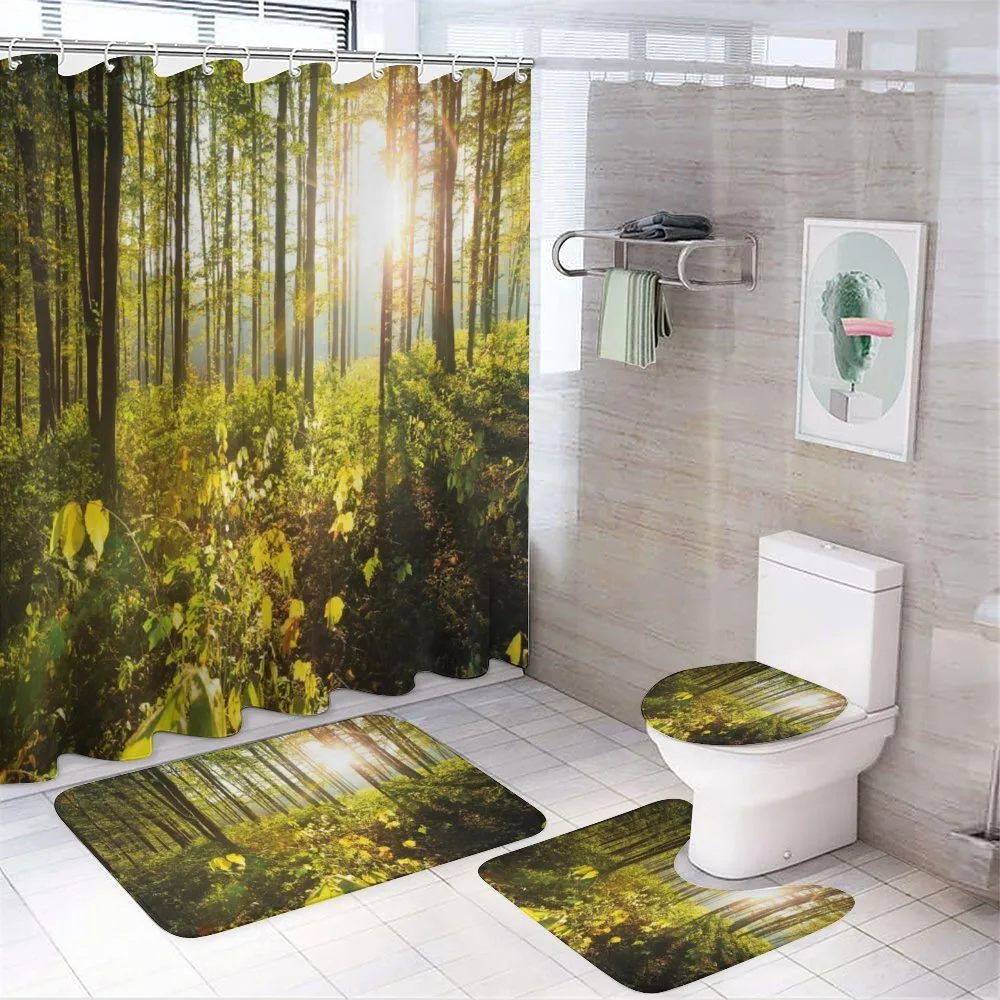 Sun Rays Woods Foliage — 4-Piece Bathroom Set preview