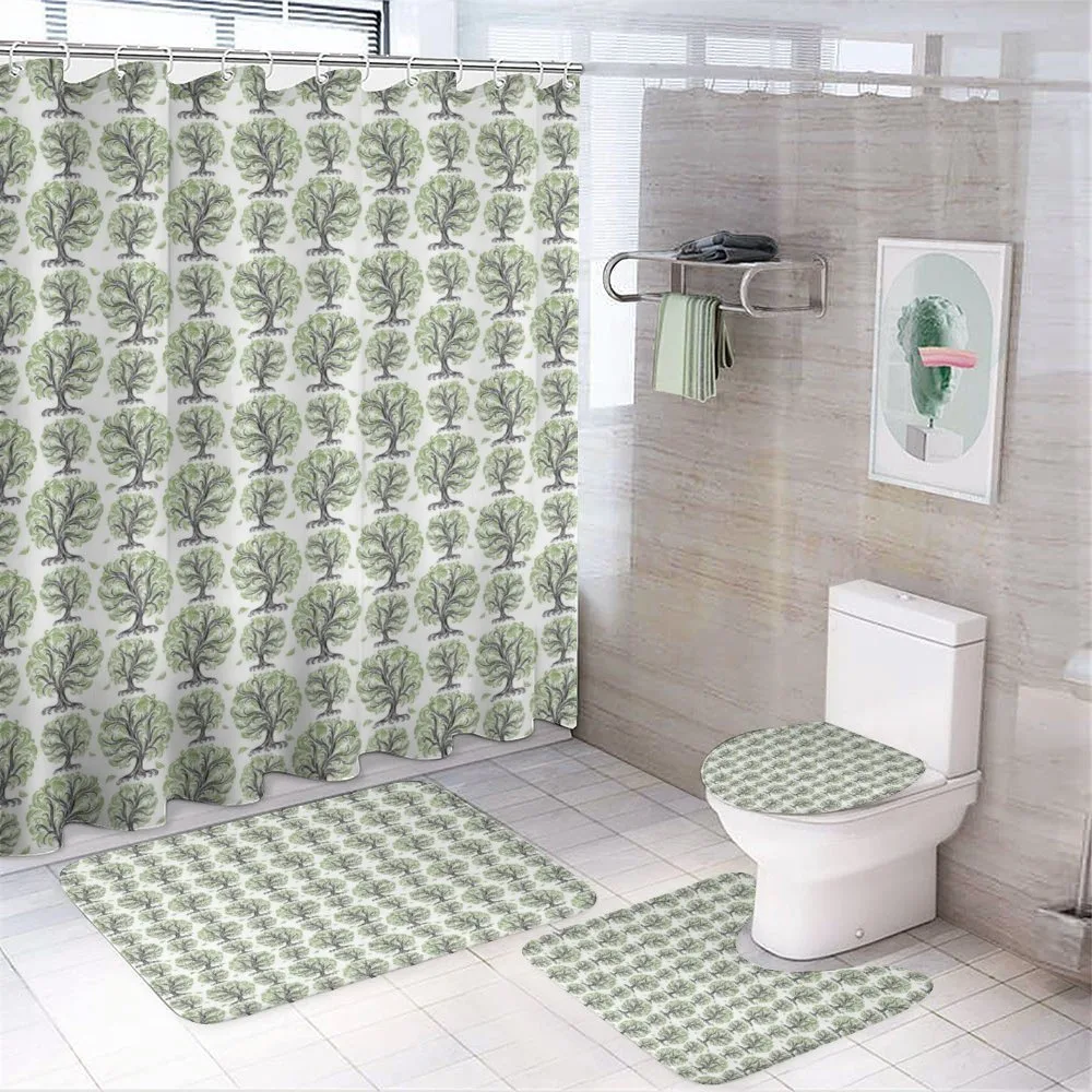 Swirled Lines Botanical — 4-Piece Bathroom Set preview