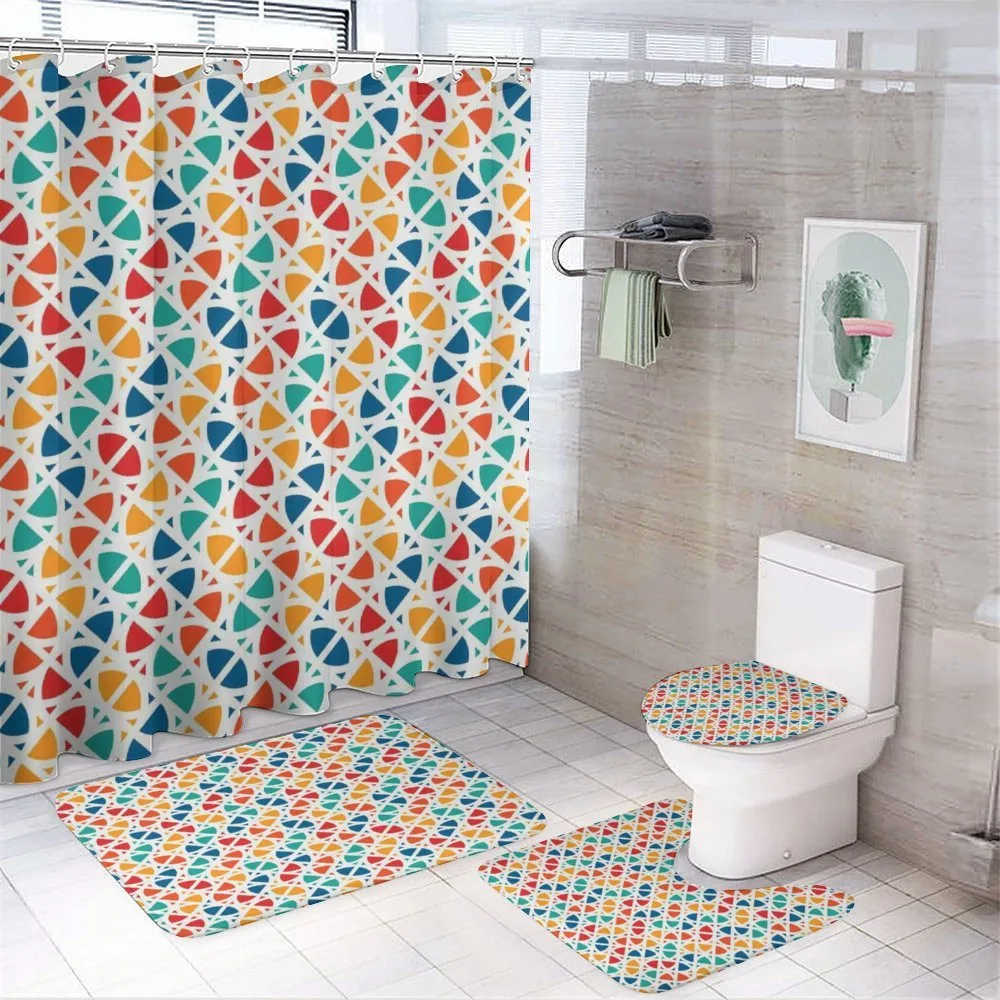 Trippy Geometric Fractal — 4-Piece Bathroom Set preview