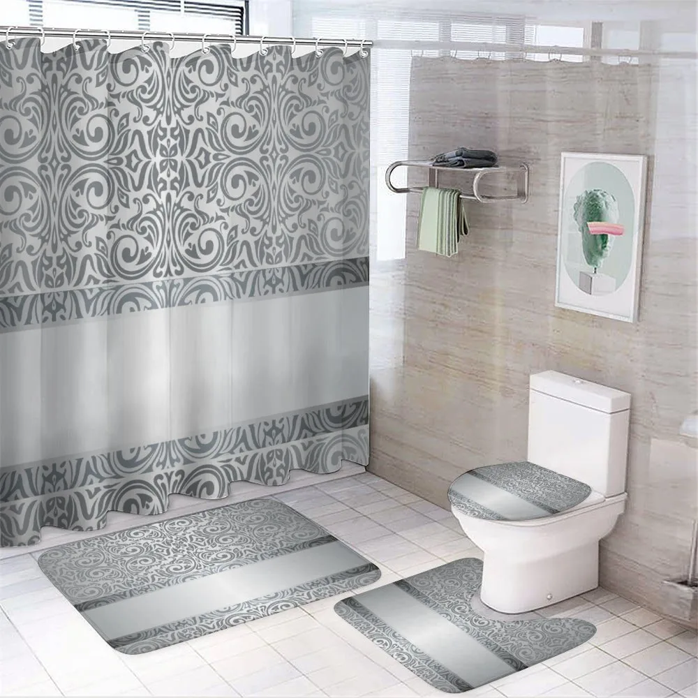 Baroque Damask Curves — 4-Piece Bathroom Set preview