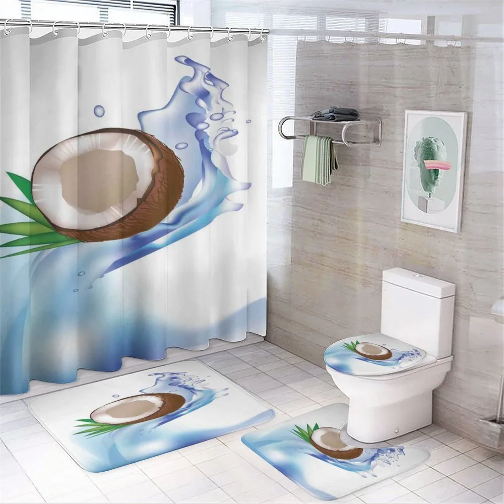 Broken Coconut and Leaves — 4-Piece Bathroom Set preview