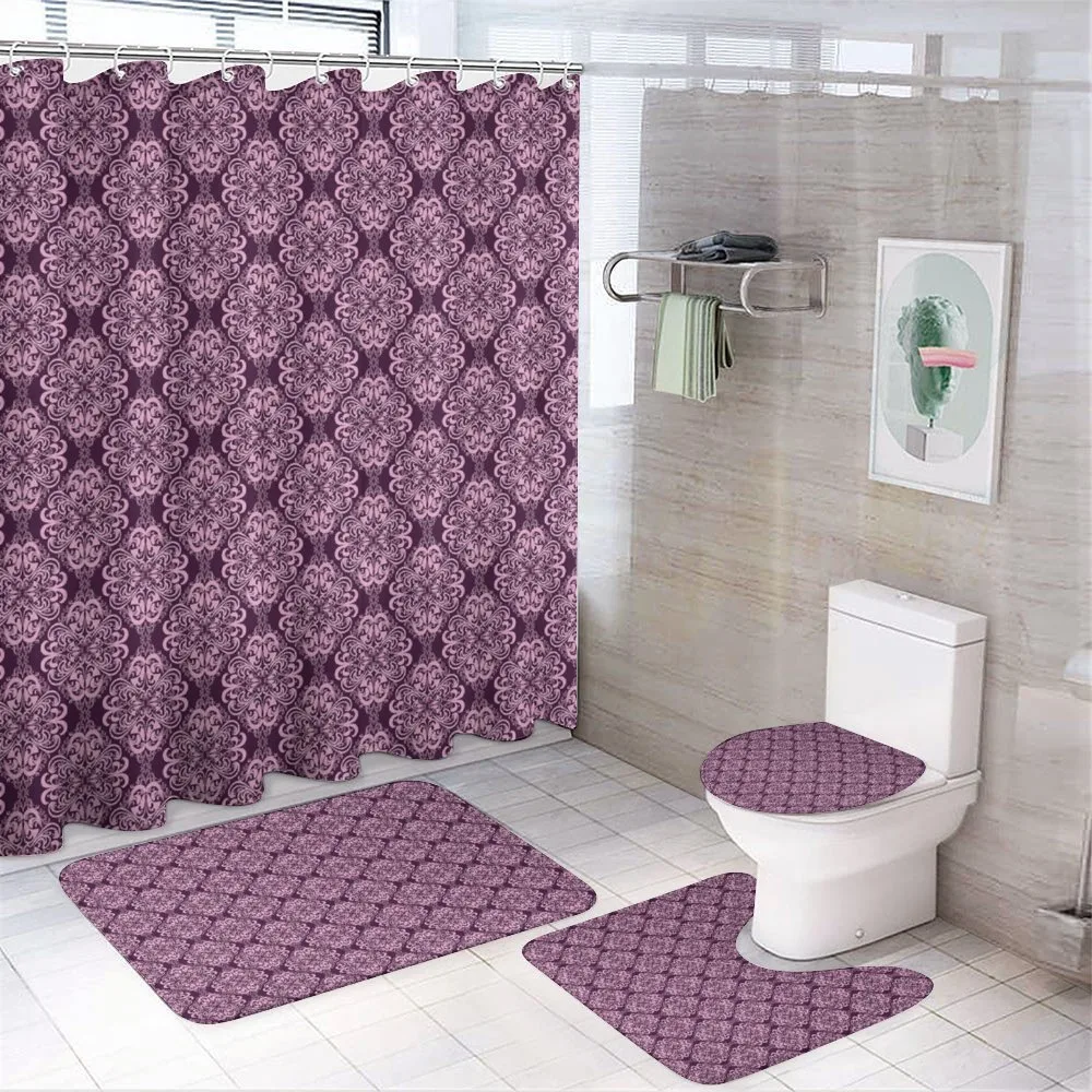Damask Floral Swirls — 4-Piece Bathroom Set preview