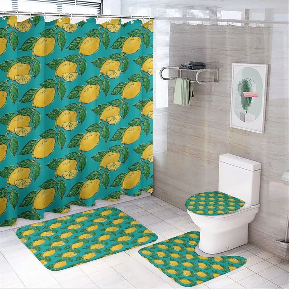 Hand Drawn Style Lemons — 4-Piece Bathroom Set preview