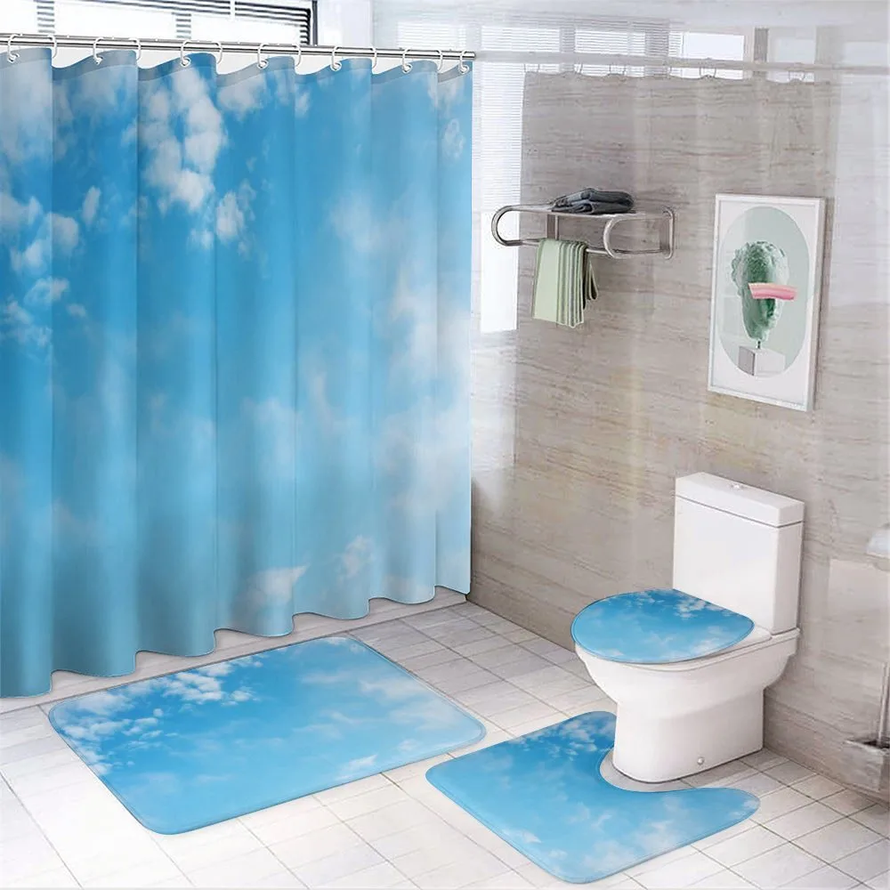Open Summer Sky with Clouds — 4-Piece Bathroom Set preview