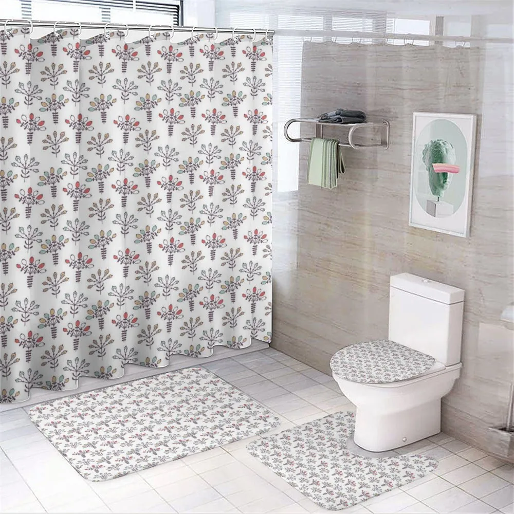 Pastel Art Rhythmic Flowers — 4-Piece Bathroom Set preview