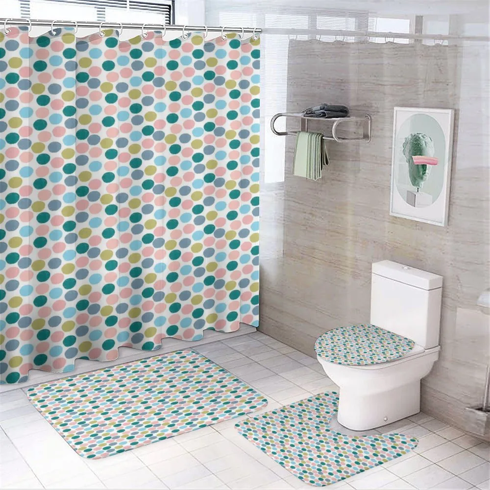 Pastel Big Polka Dots Art — 4-Piece Bathroom Set preview