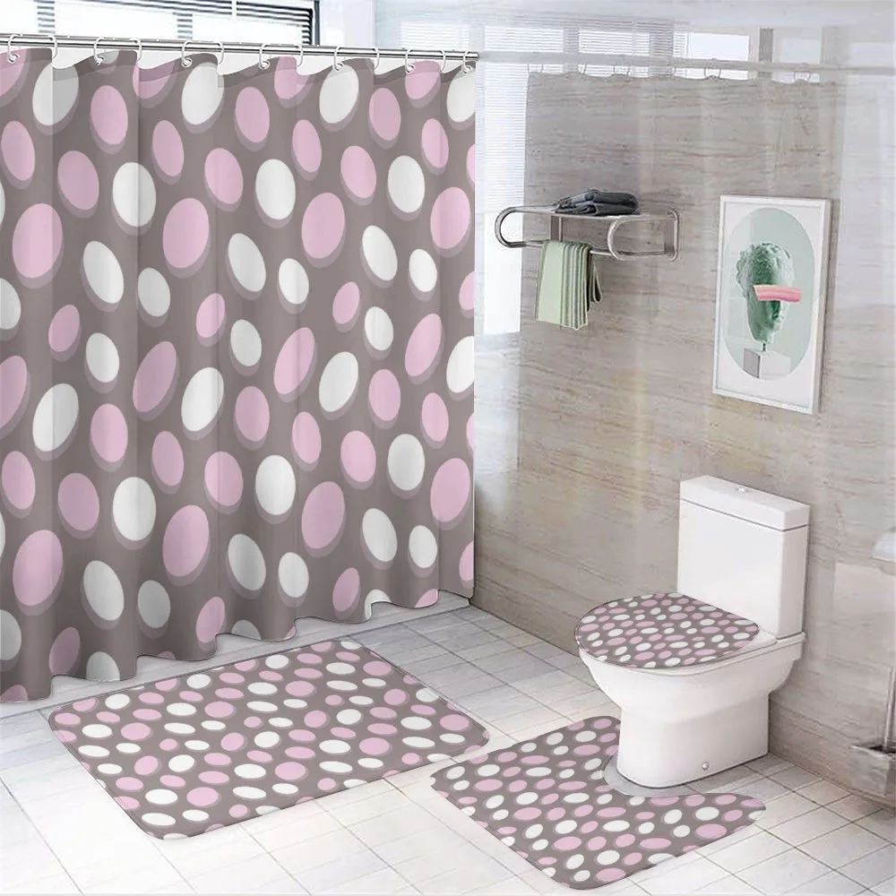 Retro Oblong Circles — 4-Piece Bathroom Set preview