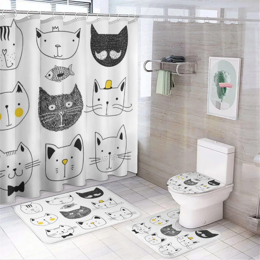 Cats with Fish — 4-Piece Bathroom Set preview