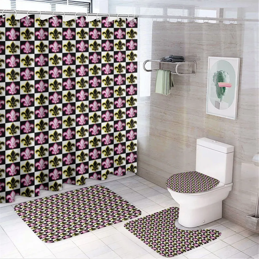 Checkered Pop Art — 4-Piece Bathroom Set preview