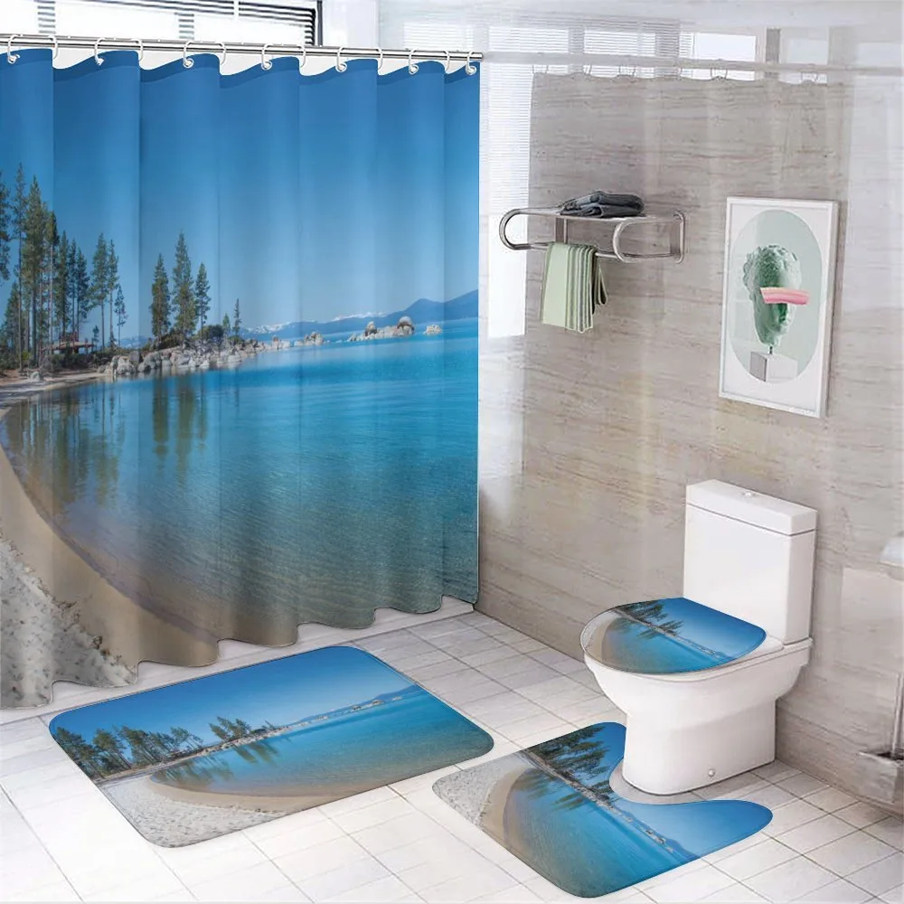 Clear Lake and Shore — 4-Piece Bathroom Set preview