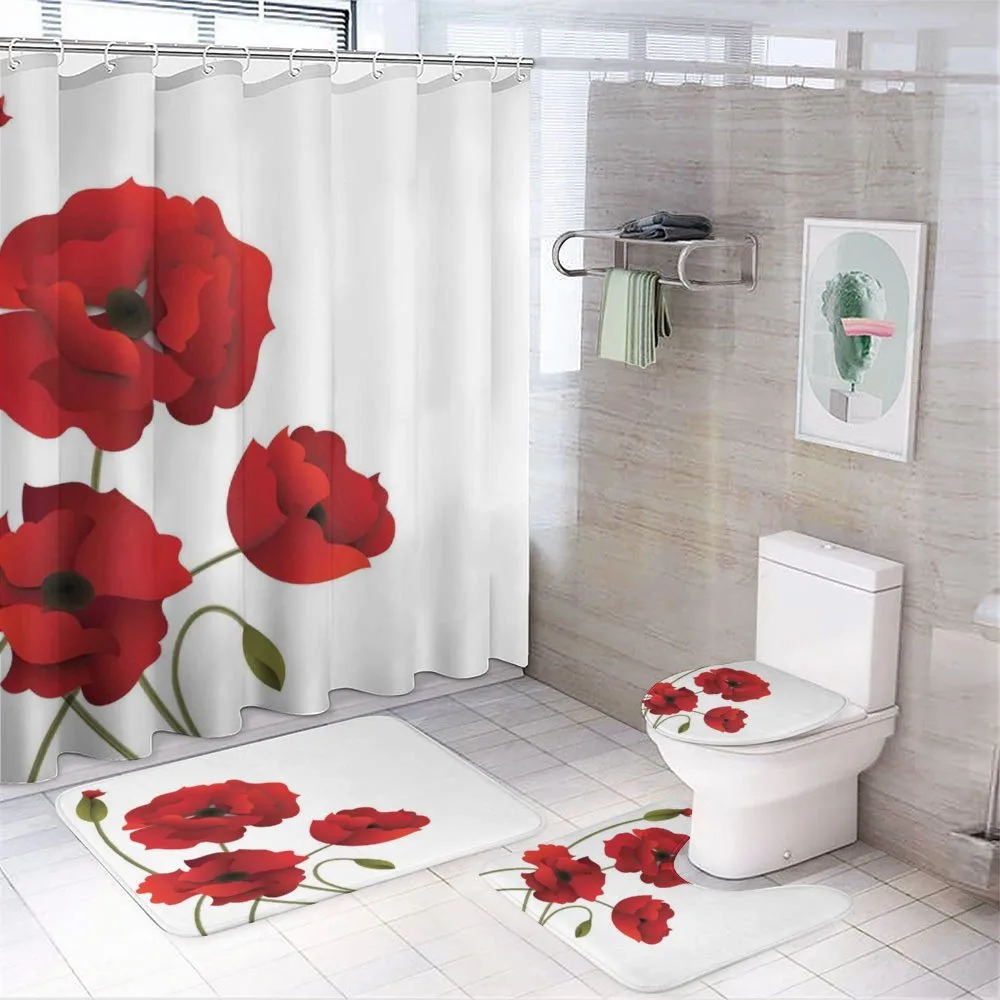 Flowers Petals and Buds 4-Piece Bathroom Set product video