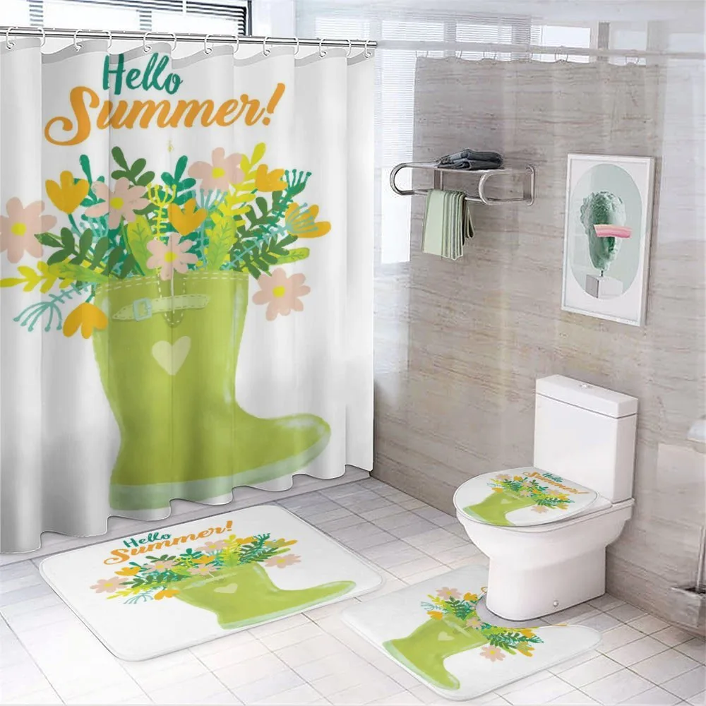 Green Tone Garden Boot 4-Piece Bathroom Set product video