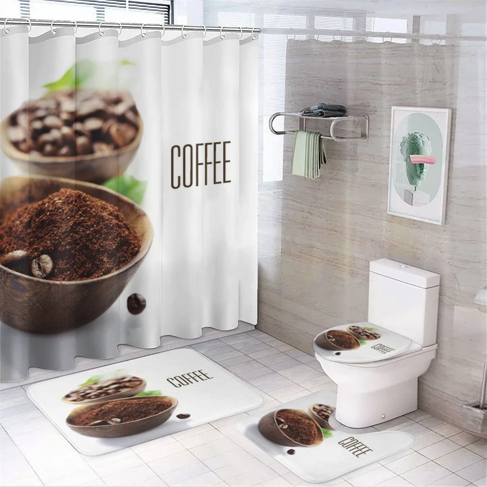 Ground Coffe Wooden Bowl — 4-Piece Bathroom Set preview