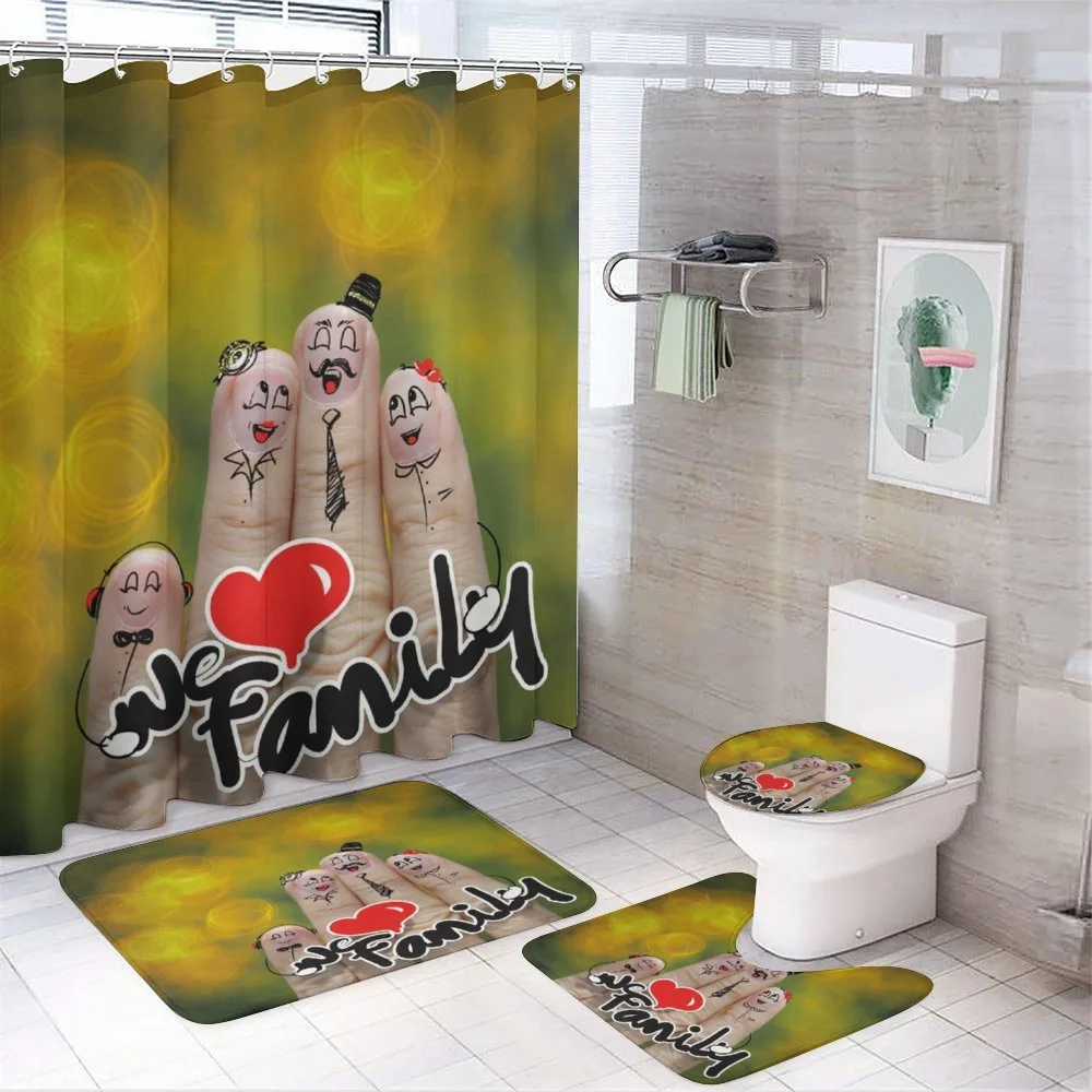 Happy Finger Family Love — 4-Piece Bathroom Set preview
