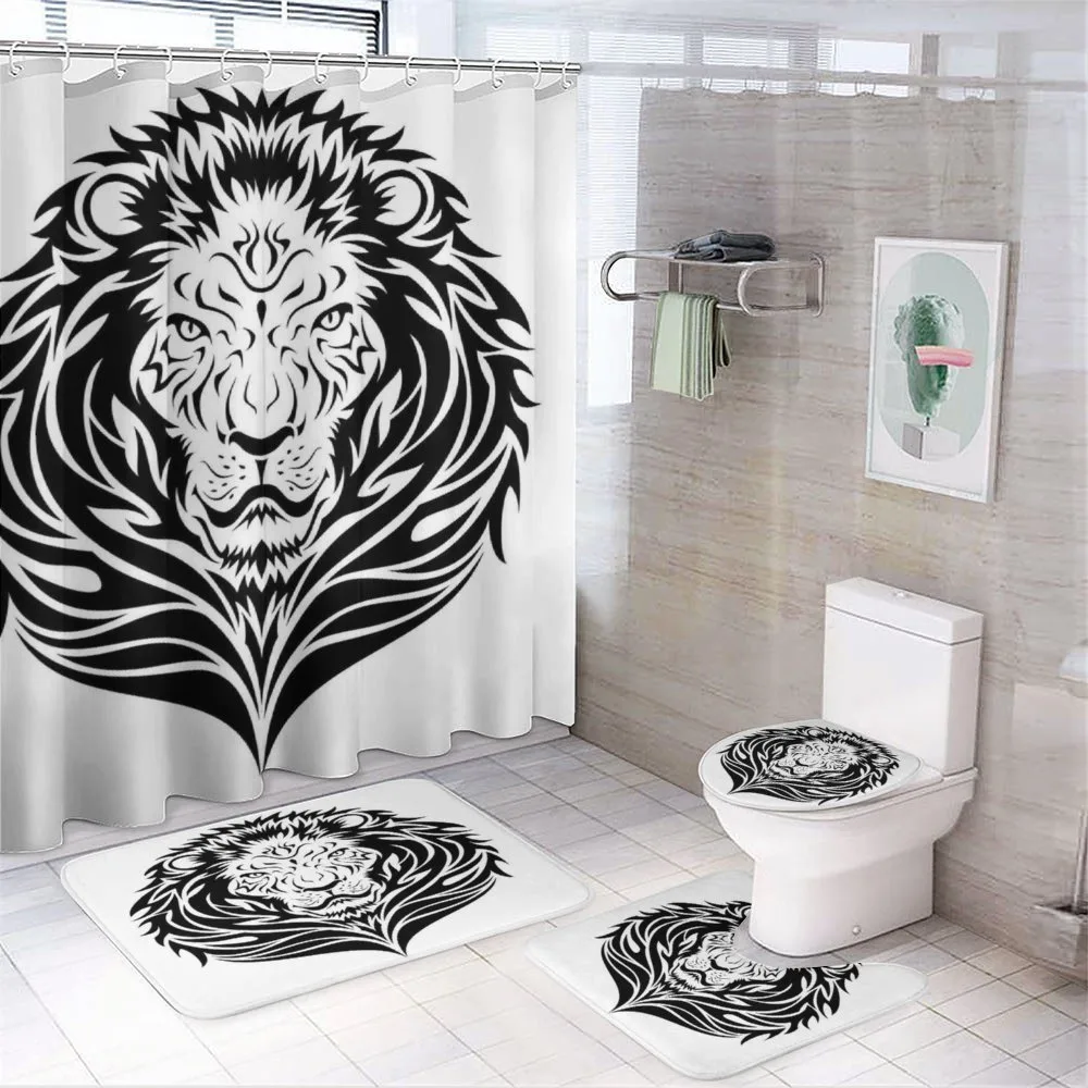 Lion Portrait — 4-Piece Bathroom Set preview