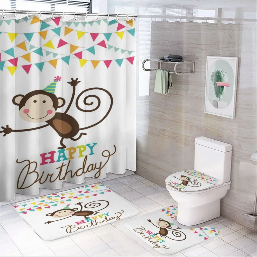 Monkey Cone Flag — 4-Piece Bathroom Set preview