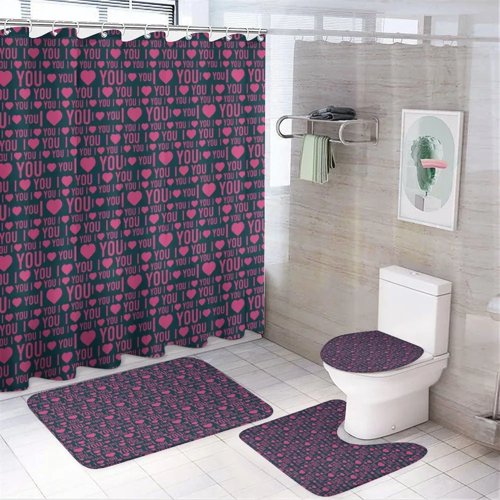 Romance Pattern Heart — 4-Piece Bathroom Set preview