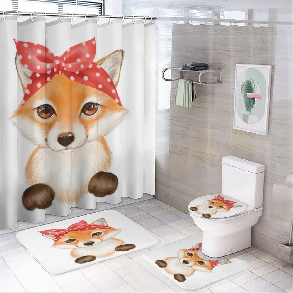 Wild Animal Drawing — 4-Piece Bathroom Set preview