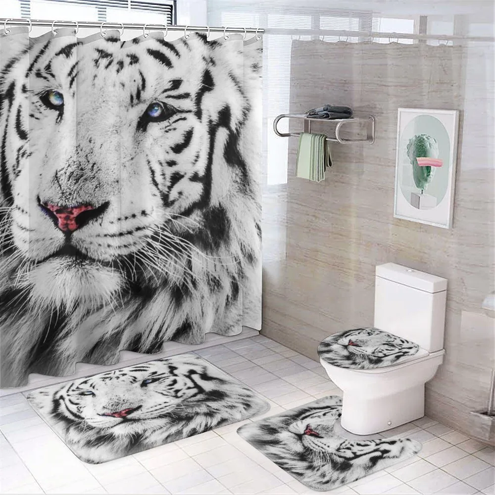Winter White Tiger — 4-Piece Bathroom Set preview