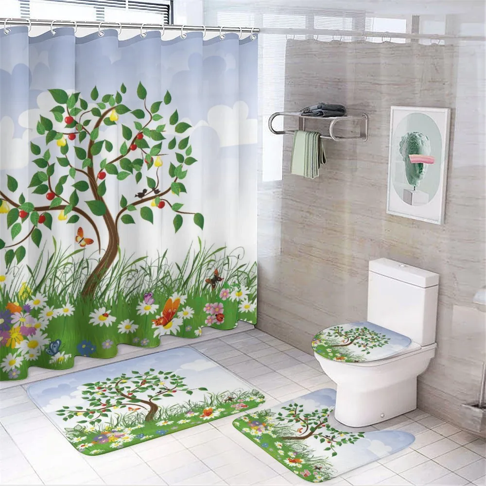 Cartoon Garden Colorful — 4-Piece Bathroom Set preview