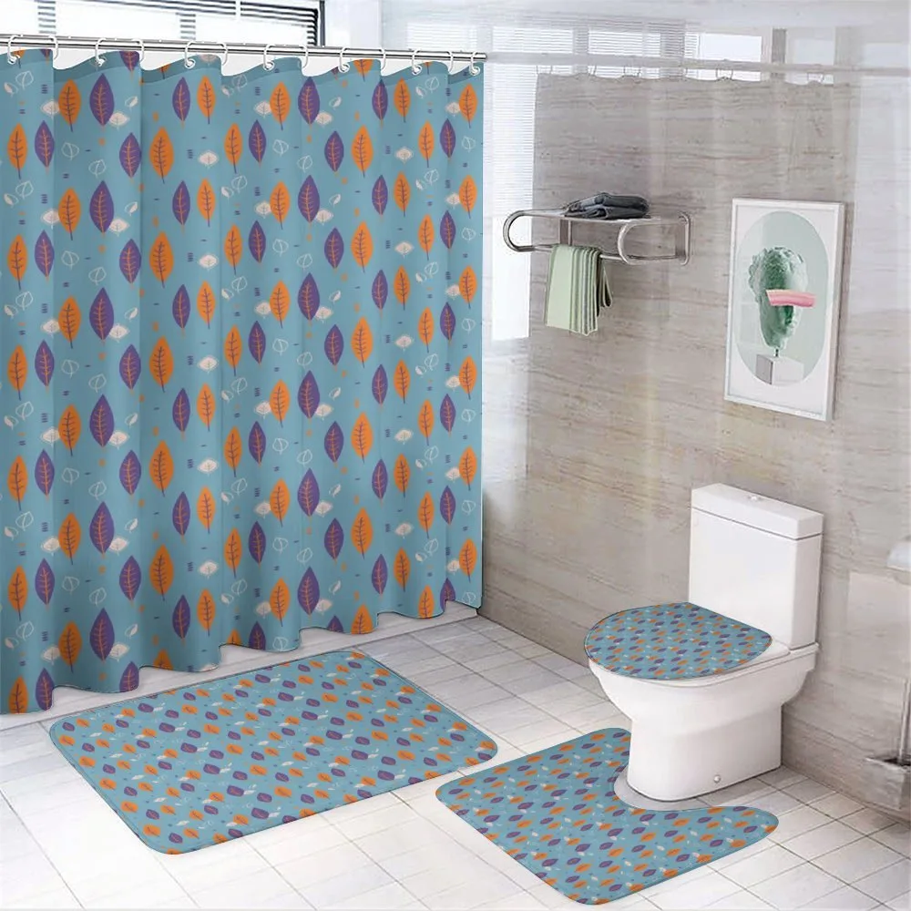 Doodle Leaves Nature Eco — 4-Piece Bathroom Set preview