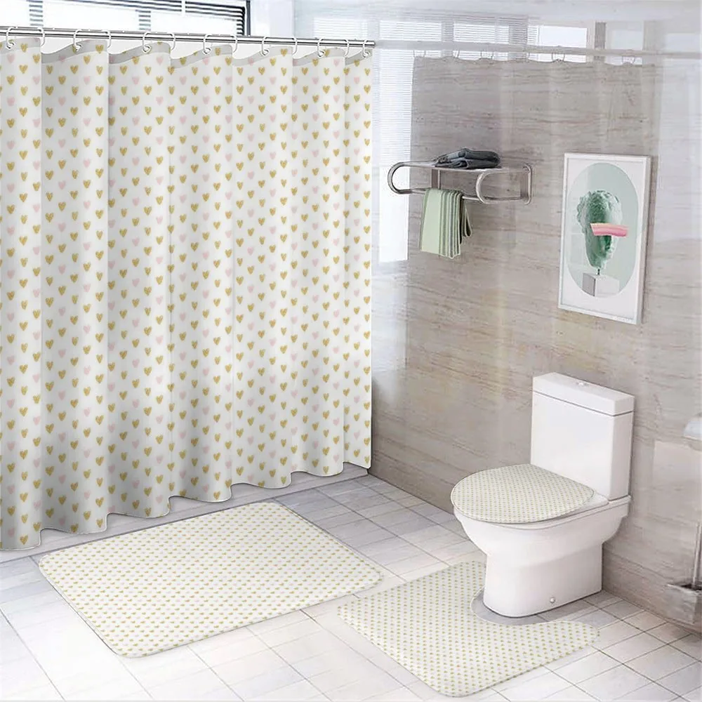 Even Pattern Hearts — 4-Piece Bathroom Set preview